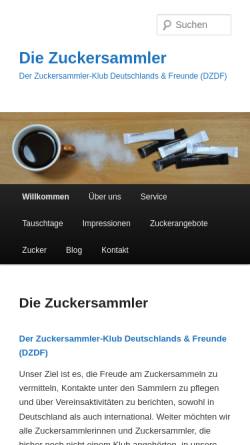 Vorschau der mobilen Webseite www.zuckersammler.de, Zuckersammler-Klub Deutschland