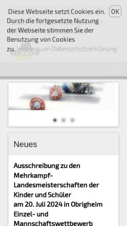 Vorschau der mobilen Webseite www.bwg-gewichtheben.de, Baden-Württembergischer Gewichtheberverband (BWG)