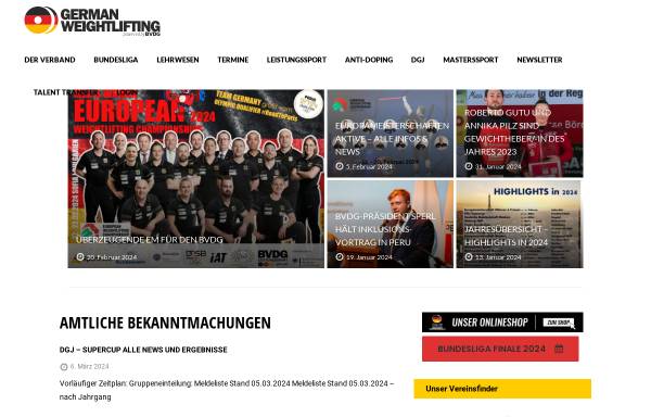 Vorschau von www.bvdg-online.de, Bundesverband Deutscher Gewichtheber (BVDG)