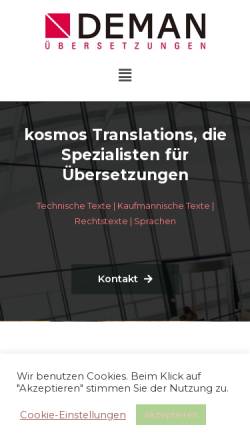 Vorschau der mobilen Webseite kosmos-translation.com, Kosmos GbR