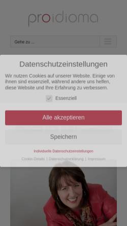 Vorschau der mobilen Webseite www.proidioma.de, Proidioma - Beate Steiner