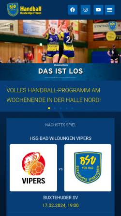 Vorschau der mobilen Webseite bsv-live.de, Buxtehuder SV