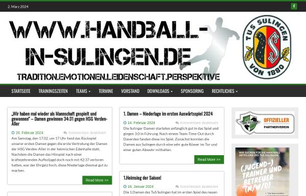 Vorschau von www.handball-in-sulingen.de, TuS Sulingen e.V. Handball