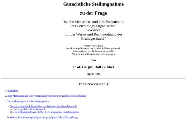 Vorschau von home.snafu.de, Scientology und das Grundgesetz