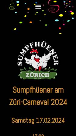 Vorschau der mobilen Webseite www.sumpfhuener.ch, Sumpfhüener