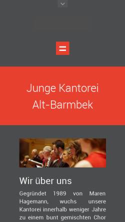 Vorschau der mobilen Webseite www.junge-kantorei-alt-barmbek.de, Junge Kantorei Alt-Barmbek