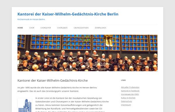 Vorschau von www.kantorei-berlin.de, Kantorei der Kaiser-Wilhelm-Gedächtnis-Kirche Berlin