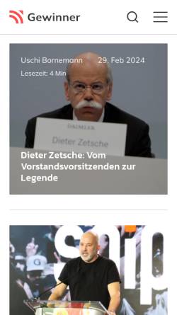 Vorschau der mobilen Webseite gewinner.de, Gewinner.de