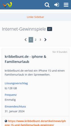 Vorschau der mobilen Webseite www.gewinn-portal.de, Gewinn-Portal.de