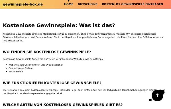 Vorschau von www.gewinnspiele-box.de, Gewinnspiele-Box.de