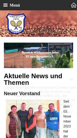 Vorschau der mobilen Webseite www.tc-burgsinn.de, Tennisclub Burgsinn