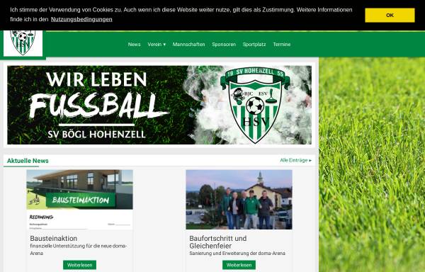 Vorschau von www.svhohenzell.at, Sportverein Hohenzell