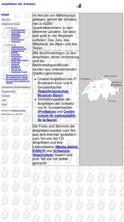 Vorschau der mobilen Webseite www.bvoneuw.ch, Amphibien der Schweiz