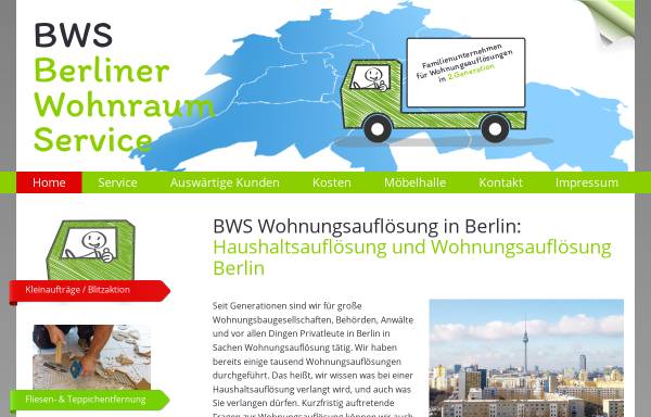 Vorschau von www.wohnungsaufloesungen-berlin.org, BWS - Berliner Wohnraum Service; Inh.: R. Matthias