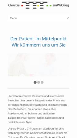 Vorschau der mobilen Webseite chirurgieamwaldweg.de, Chirurgie am Waldweg