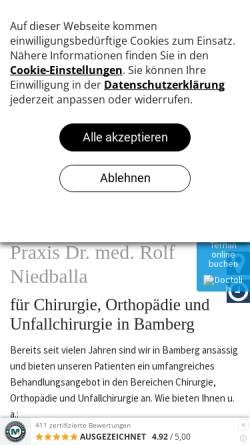 Vorschau der mobilen Webseite www.chirurgie-dr-niedballa.de, Chirurgische Praxis Dr. Niedballa