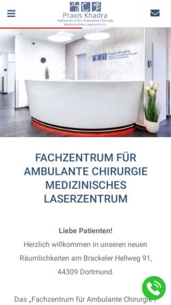 Vorschau der mobilen Webseite www.praxis-khadra.de, Fachzentrum für Ambulante Chirurgie / Medizinisches Laserzentrum