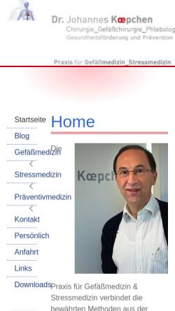 Vorschau der mobilen Webseite www.dr-koepchen.de, Koepchen, Dr. med. Johannes