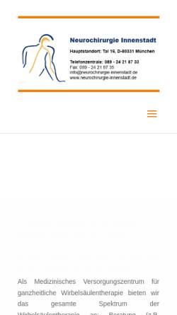 Vorschau der mobilen Webseite www.neurochirurgie-innenstadt.de, Schröder, Matthias Dr.; Kestlmeier, Ralph Dr. und Dr. med. Antje Radandt-Obermaier