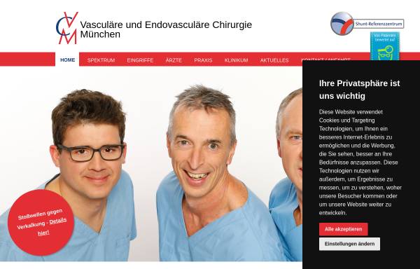 Vorschau von www.gefaesschirurgie-muenchen.net, VCM - Praxis für Gefäßchirurgie