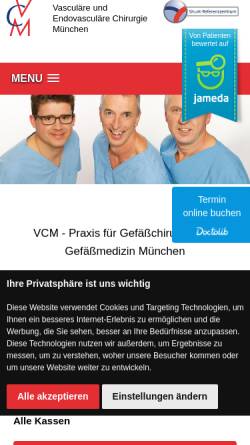 Vorschau der mobilen Webseite www.gefaesschirurgie-muenchen.net, VCM - Praxis für Gefäßchirurgie
