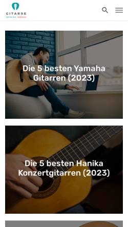 Vorschau der mobilen Webseite www.gitarre-spielen-lernen.de, Gitarre spielen lernen