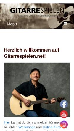 Vorschau der mobilen Webseite www.gitarrespielen.net, Gitarrespielen.net