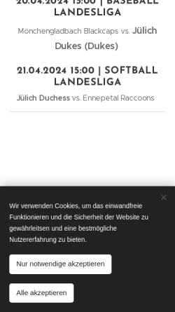 Vorschau der mobilen Webseite www.juelich-dukes.de, Jülich Dukes