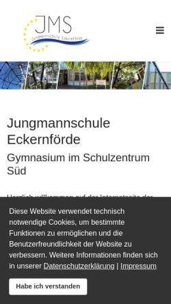 Vorschau der mobilen Webseite www.jungmannschule.de, Jungmannschule Eckernförde