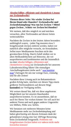 Vorschau der mobilen Webseite www.hunde-zecken.de, Zeckenabwehr