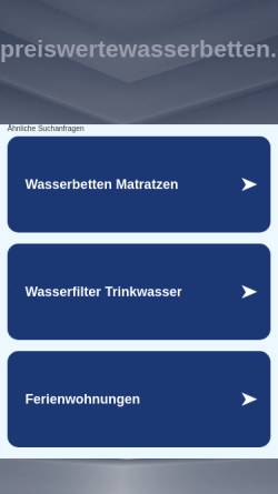 Vorschau der mobilen Webseite www.preiswertewasserbetten.de, Wasserbetten-Atelier, Thomas Krause