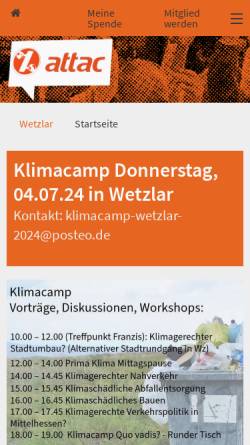 Vorschau der mobilen Webseite www.attac-netzwerk.de, Attac Wetzlar