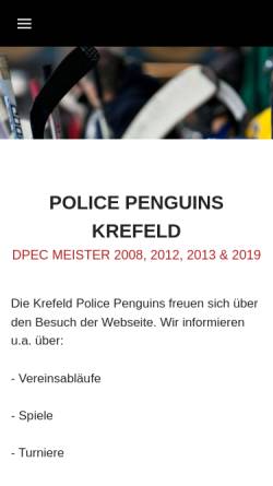 Vorschau der mobilen Webseite www.police-penguins.de, Police Penguins