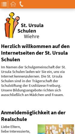 Vorschau der mobilen Webseite www.st-ursula-schulen.de, St.-Ursula-Schulen Freiburg