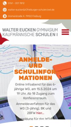 Vorschau der mobilen Webseite www.weg-freiburg.de, Walter-Eucken-Gymnasium