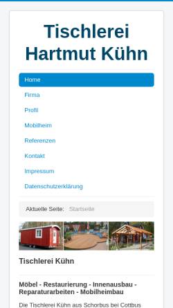 Vorschau der mobilen Webseite www.tischlerei-kuehn.de, Tischlerei Kühn