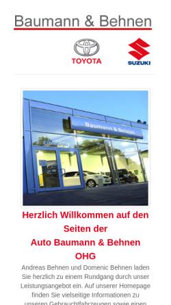 Vorschau der mobilen Webseite www.autohandel-baumann.de, Baumann & Behnen