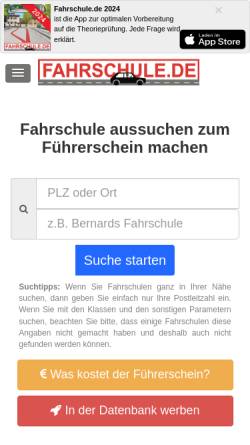 Vorschau der mobilen Webseite www.fahrschulen-w.de, Fahrschulen in Wuppertal