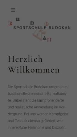Vorschau der mobilen Webseite www.sportschule-budokan.de, Sportschule Budokan, Augsburg