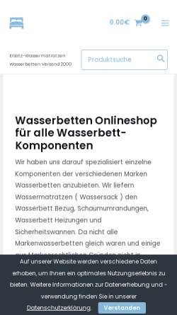 Vorschau der mobilen Webseite www.wasserbetten-versand2000.de, Wasserbetten-Versand2000.de, Willi Henke