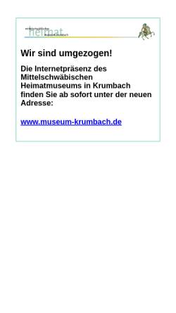 Vorschau der mobilen Webseite www.museum.krumbach.de, Krumbach, Mittelschwäbisches Heimatmuseum