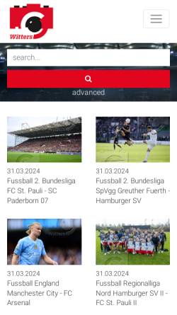 Vorschau der mobilen Webseite www.witters.de, WITTERS GmbH Sportfotografie