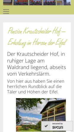 Vorschau der mobilen Webseite www.krautscheider-hof.de, Pension Krautscheider Hof