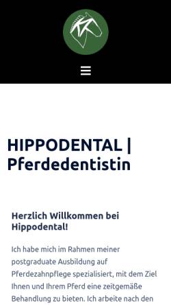 Vorschau der mobilen Webseite www.hippodental.com, Dipl. Tierarzt Karin Freytag-Wenth