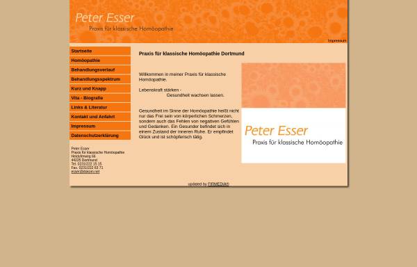 Vorschau von www.praxis-esser.de, Peter Esser, Praxis für klassische Homöopathie