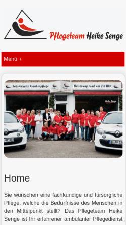 Vorschau der mobilen Webseite www.pflegeteam-senge.de, Pflegeteam Heike Senge