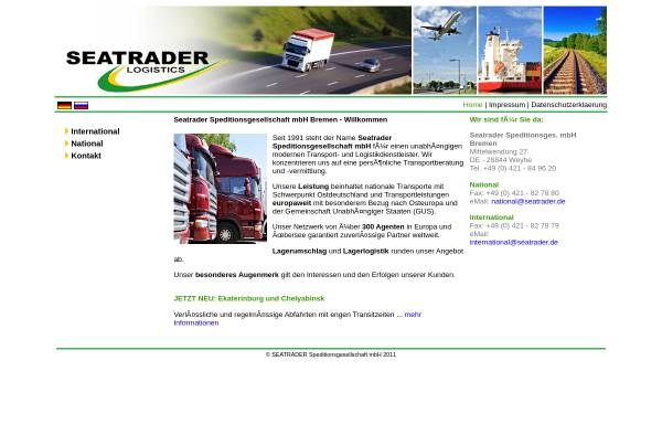 Vorschau von www.seatrader.de, Seatrader Speditionsgesellschaft mbH