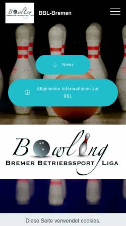 Vorschau der mobilen Webseite www.hb-bowling.de, BBL Bowling Betriebssport-Liga