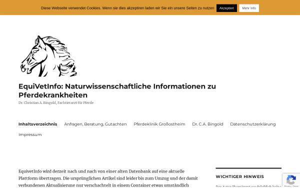 Vorschau von equivetinfo.de, EquiVetInfo - Infos zur Pferdemedizin