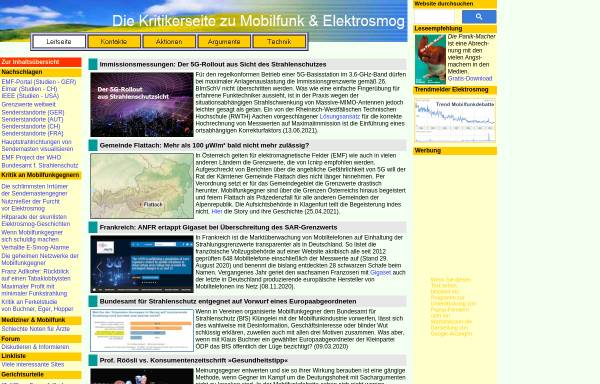 Vorschau von www.izgmf.de, Informationszentrum gegen Mobilfunk